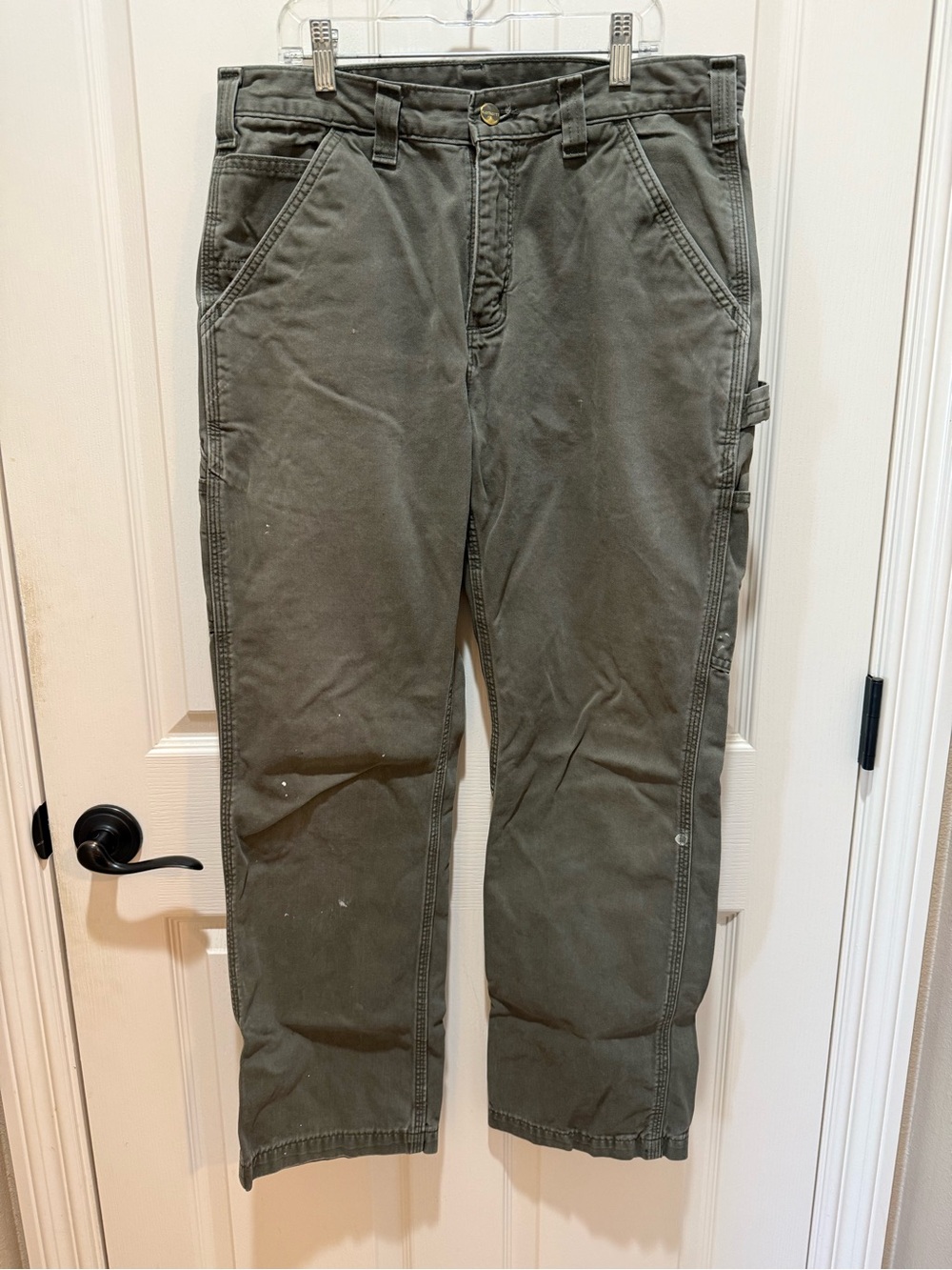 Men's Carhartt Olive Green Work Pants 33x30